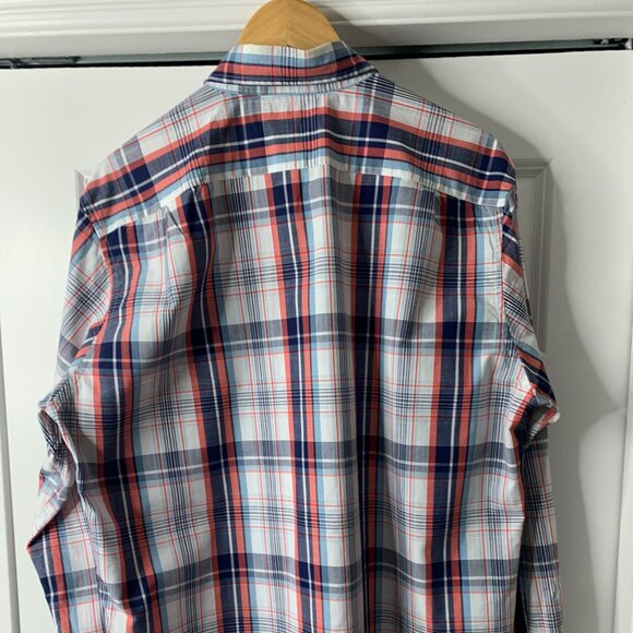 Nautica Men’s Long Sleeve Red & Blue Checked Shirt – Size Large - Picture 7 of 14